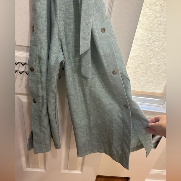 Blume Dusty Blue Button-Up Culotte Jumpsuit. NEVER WORN - Picture 4 of 7